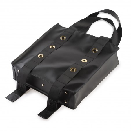 Dámska kožená kabelka, čierna