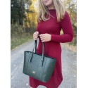 Elegantná kožená kabelka, zelená