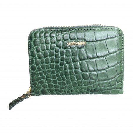 Dámska kožená peňaženka, zelená/kroko